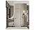 Скрытая влагостойкая дверь белая с черной алюминиевой кромкой