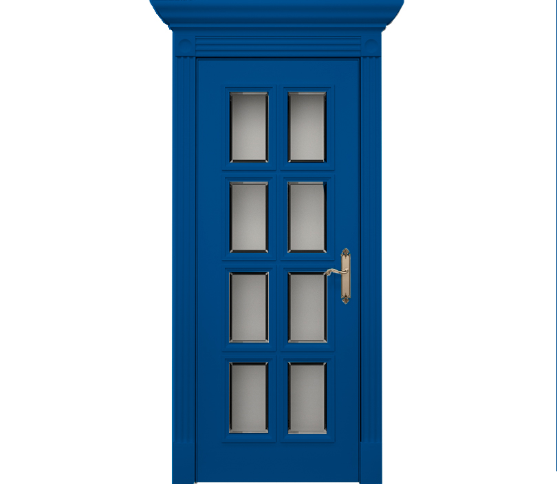 Дверь межкомнатная со стеклом Монца ДО1 синяя