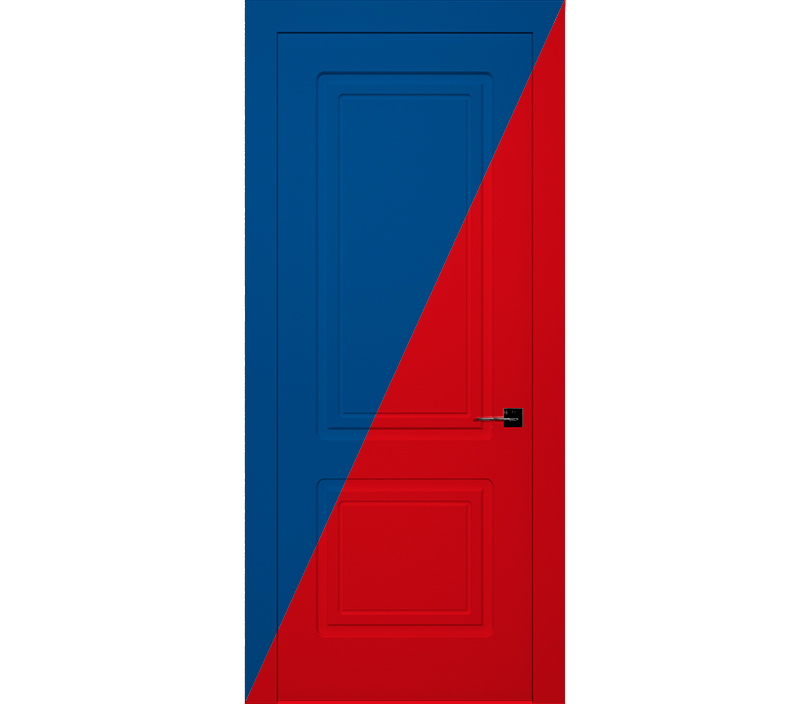 Дверь межкомнатная глухая двухцветная Милан ДГ2