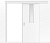 Влагостойкая раздвижная одностворчатая дверь ПВХ с окном белая