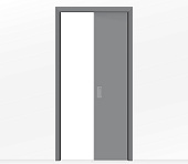 Дверь пенал раздвижная встроенная в стену одностворчатая серая глухая