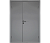 Влагостойкая дверь ПВХ EtaDoor глухая серая полуторастворчатая с алюминиевой кромкой